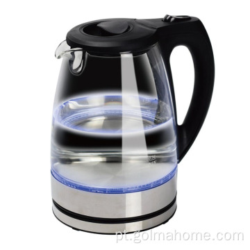 Golmahome 1.7L manter quente por muito tempo chaleira elétrica de vidro com chá assobiando com luz indicadora de LED azul, chaleira de chá sem BPA